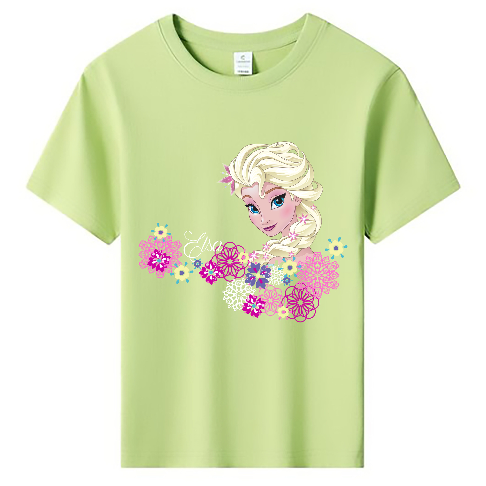 （画像用） アナと雪の女王 アンナ エルサ Frozen Anna Elsa 綿100％キッズTシャツ（フロントプリント）